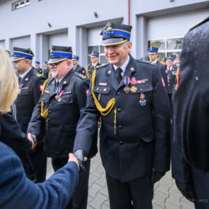 Zdjęcie przedstawia uczestników Wojewódzkich Obchodów Dnia Strażaka