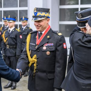 Zdjęcie przedstawia uczestników Wojewódzkich Obchodów Dnia Strażaka