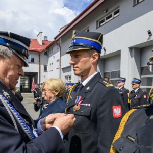 Zdjęcie przedstawia uczestników Wojewódzkich Obchodów Dnia Strażaka