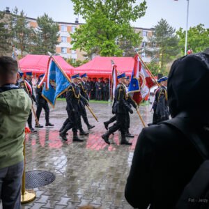 Zdjęcie przedstawia uczestników Wojewódzkich Obchodów Dnia Strażaka
