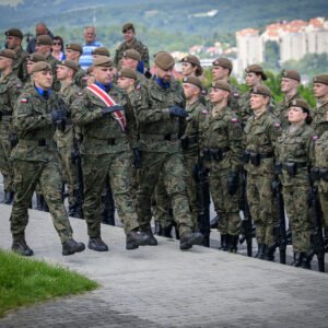 Uczestnicy przysięgi wojskowej 20 Przemyskiej Brygady Obrony Terytorialnej