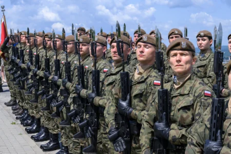 Uczestnicy przysięgi wojskowej 20 Przemyskiej Brygady Obrony Terytorialnej