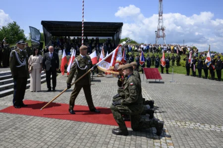 Uczestnicy przysięgi wojskowej 20 Przemyskiej Brygady Obrony Terytorialnej