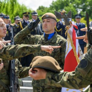 Uczestnicy przysięgi wojskowej 20 Przemyskiej Brygady Obrony Terytorialnej