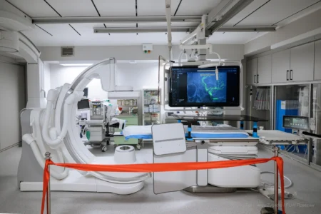 Zdjęcie przedstawia pracownię angiografii w szpitalu nr 2 w Rzeszowie