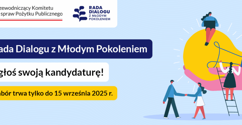 Grafika dotycząca naboru kandydatów na członków Rady Dialogu z Młodym Pokoleniem