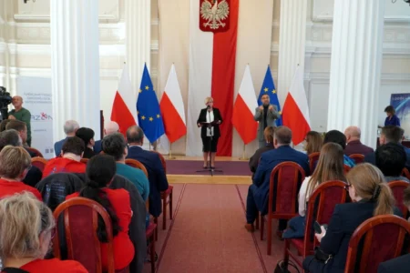 Zdjęcie przedstawia uczestników gali Lodołamacze