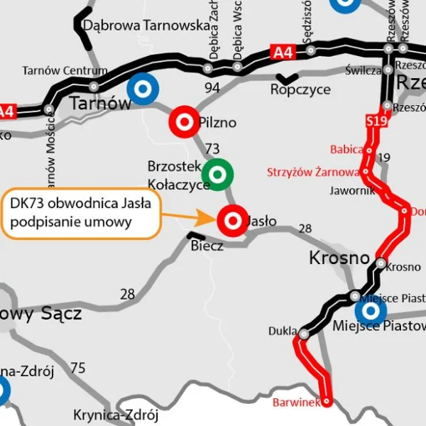 Zdjęcie przedstawia mapkę drogową