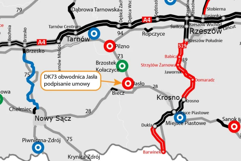 Zdjęcie przedstawia mapkę drogową