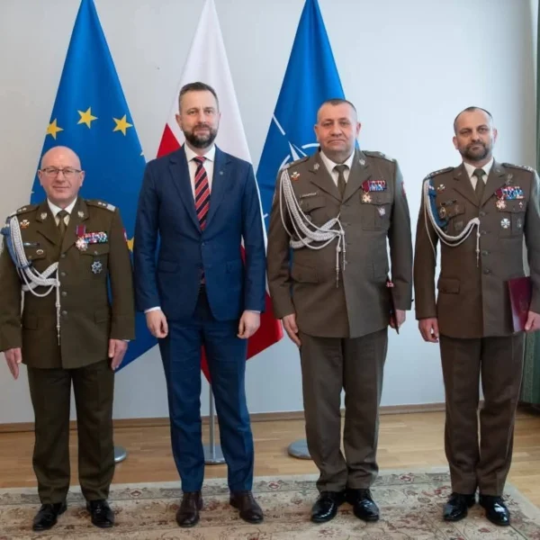 Płk. Marcin Dusza podczas wręczenia nominacji.