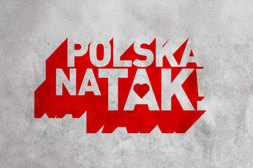 Grafika z napisem Polska na tak