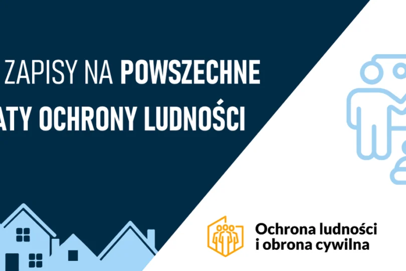Grafika z napisem: ruszyły zapisy na powszechne warsztaty ochrony ludnosci