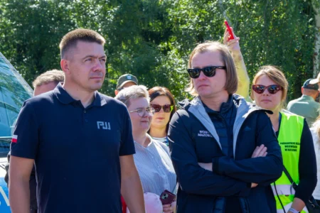 Zdjęcie przedstawia uczestników ćwiczenia wojewódzkiego Podniebyle