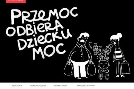 Grafika z napisem Przemoc odbiera dziecku moc